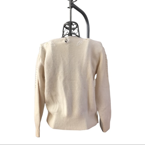 Braemar Vintage lambs wool angora rabbit hair cream sweater - Picture 3 of 4